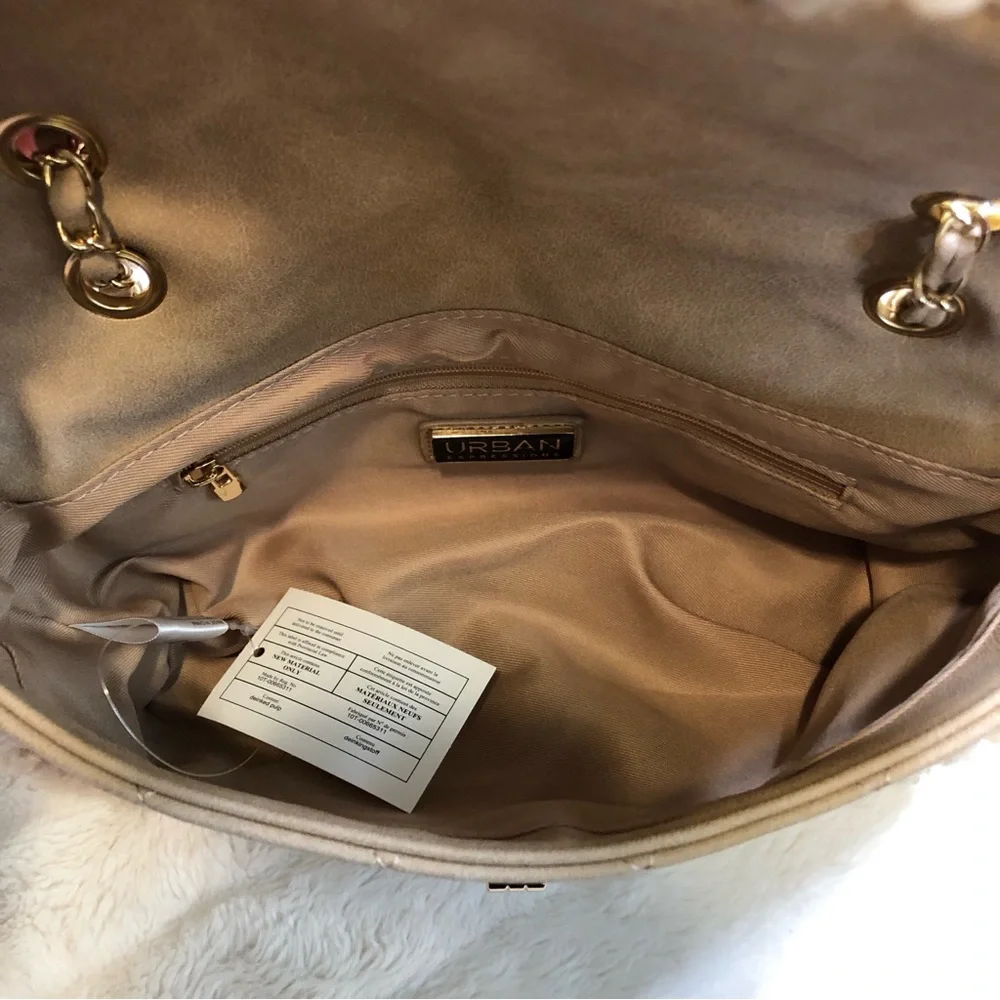 Urban Expressions Crossbody Handbag Camel, Cream￼ Vegan new with tags - Picture 5 of 7